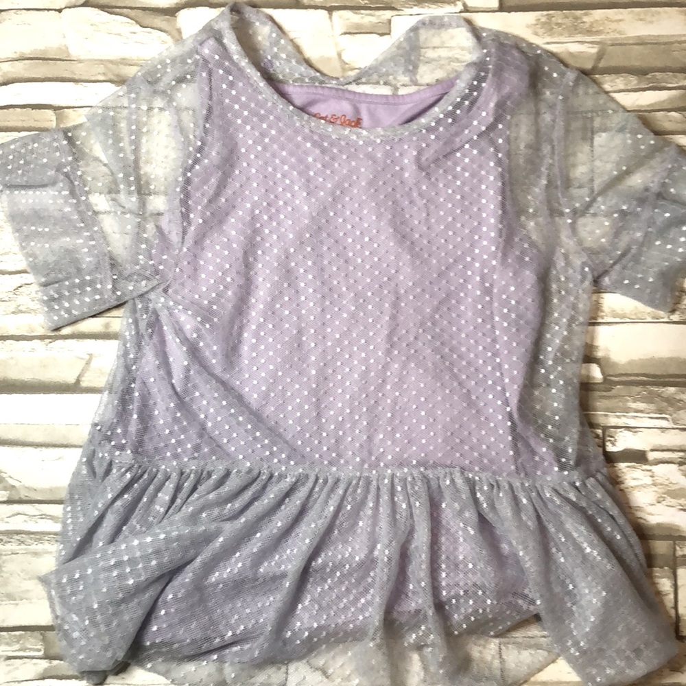 Girls Cat and Jack lace double top shirt.